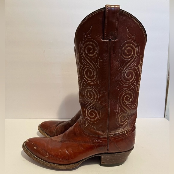 Men's Brown Style 08207 Leather Justin Cowboy Boots Sz 8.5 D - Picture 2 of 16